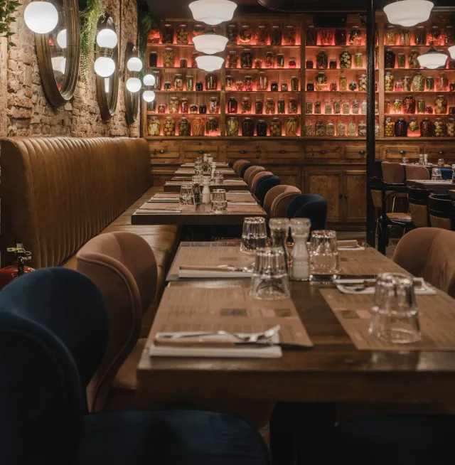 Photo artistique de l'interieur du restaurant